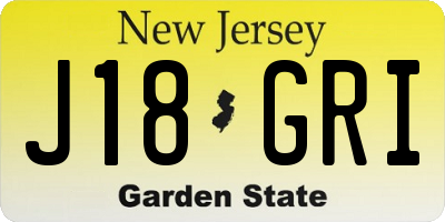 NJ license plate J18GRI