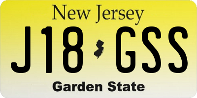 NJ license plate J18GSS