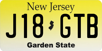 NJ license plate J18GTB