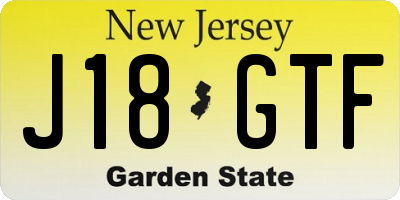 NJ license plate J18GTF