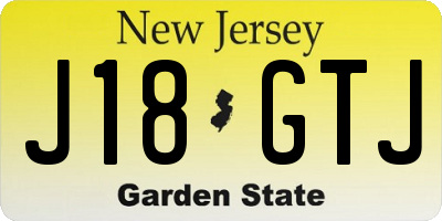 NJ license plate J18GTJ