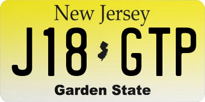 NJ license plate J18GTP