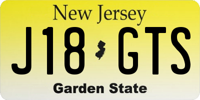 NJ license plate J18GTS