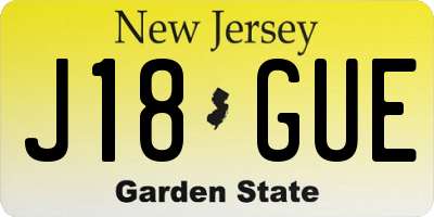 NJ license plate J18GUE