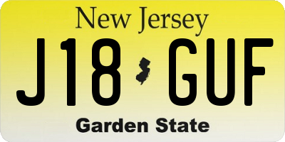 NJ license plate J18GUF