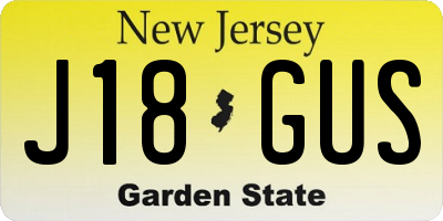 NJ license plate J18GUS