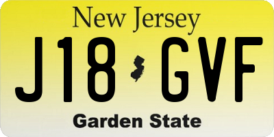 NJ license plate J18GVF