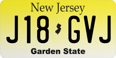 NJ license plate J18GVJ
