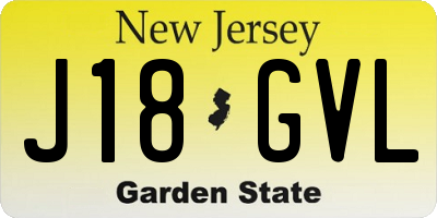 NJ license plate J18GVL
