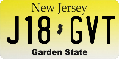 NJ license plate J18GVT