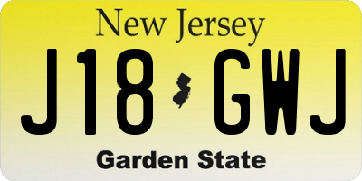 NJ license plate J18GWJ