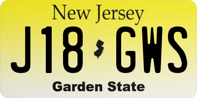 NJ license plate J18GWS