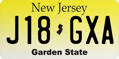 NJ license plate J18GXA