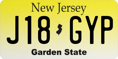 NJ license plate J18GYP