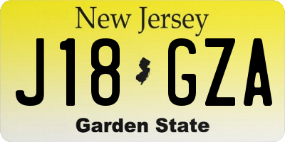 NJ license plate J18GZA