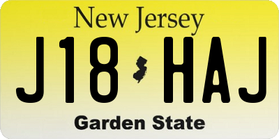 NJ license plate J18HAJ