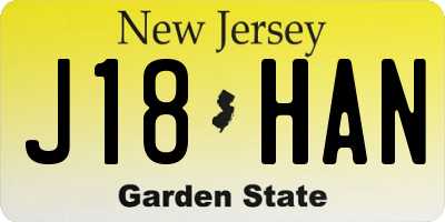 NJ license plate J18HAN