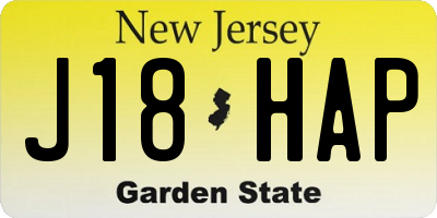 NJ license plate J18HAP