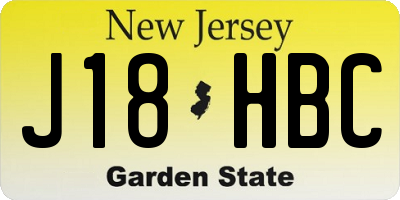 NJ license plate J18HBC
