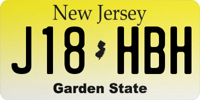 NJ license plate J18HBH