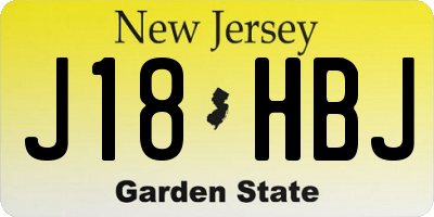 NJ license plate J18HBJ
