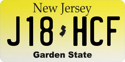 NJ license plate J18HCF