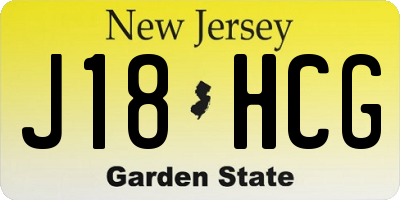 NJ license plate J18HCG