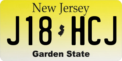 NJ license plate J18HCJ