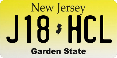 NJ license plate J18HCL
