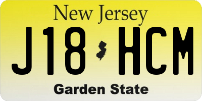 NJ license plate J18HCM