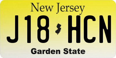 NJ license plate J18HCN