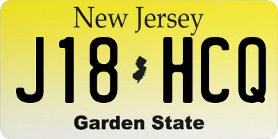 NJ license plate J18HCQ