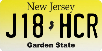 NJ license plate J18HCR