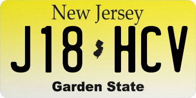 NJ license plate J18HCV