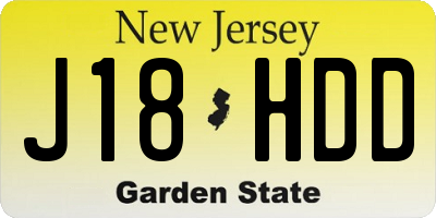 NJ license plate J18HDD