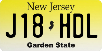 NJ license plate J18HDL