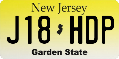 NJ license plate J18HDP
