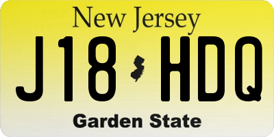 NJ license plate J18HDQ