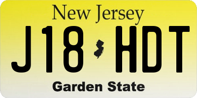 NJ license plate J18HDT