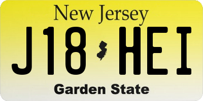 NJ license plate J18HEI