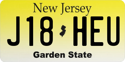 NJ license plate J18HEU