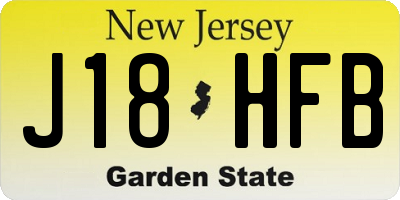 NJ license plate J18HFB