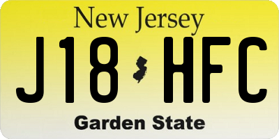 NJ license plate J18HFC