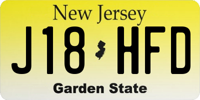 NJ license plate J18HFD