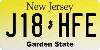 NJ license plate J18HFE