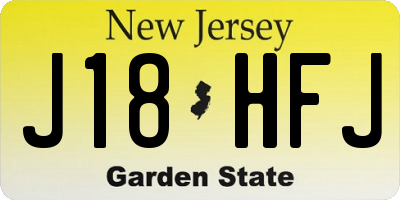 NJ license plate J18HFJ