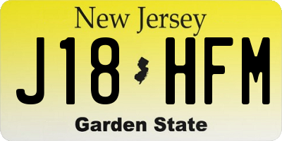 NJ license plate J18HFM
