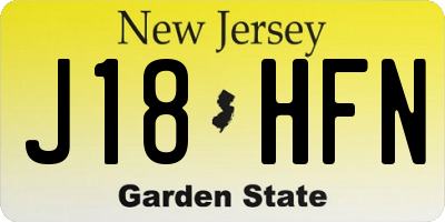 NJ license plate J18HFN