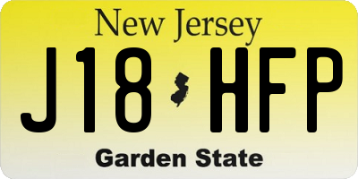 NJ license plate J18HFP