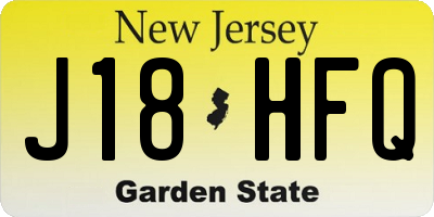 NJ license plate J18HFQ